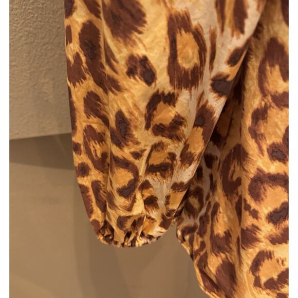 Kate Spade panthera leopard print square neck cotton blouse top Size S - Picture 3 of 7